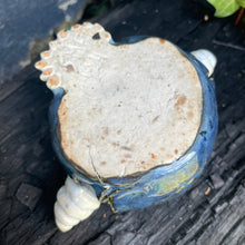 Load image into Gallery viewer, *Small Crack* Creepy Peepers Horned Skull Shot Glass in Midnight Blue