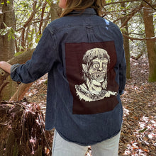 Load image into Gallery viewer, Patched Denim Button Down Shirt, Medium
