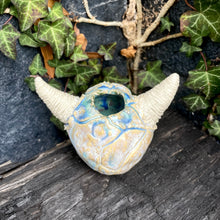 Load image into Gallery viewer, Demon Slayer Open-Topped Decorative Skull in Nordic Glacier