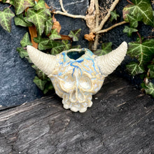 Load image into Gallery viewer, Demon Slayer Open-Topped Decorative Skull in Nordic Glacier