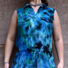 Load image into Gallery viewer, Earthy Blues Sleeveless Jumpsuit Size Small