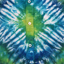 Load image into Gallery viewer, Folk Toads Back Print Tie Dye Button Down Shirt, Size Unisex Medium