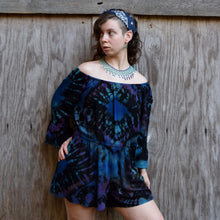 Load image into Gallery viewer, Sapphire Sunburst Rayon Romper, Size Junior's Large