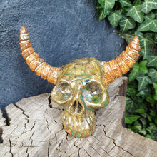 Load image into Gallery viewer, HellDweller Skull in Mossy Bark Green

