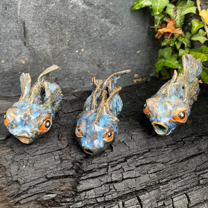 Koi Fish Friends in Orange and Opalescent Blue