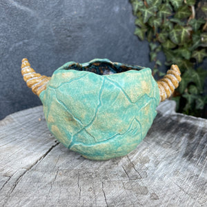 Skullcrusher Planter in Entombed Turquoise