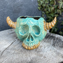 Load image into Gallery viewer, Skullcrusher Planter in Entombed Turquoise

