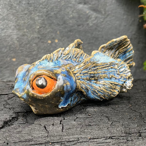 Koi Fish Friends in Orange and Opalescent Blue