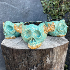 Skullcrusher Planter in Entombed Turquoise