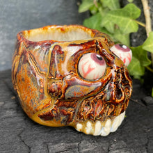 Load image into Gallery viewer, Creepy Peepers Skull Shot Glass in Buried Brown
