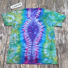 Load image into Gallery viewer, Springtime Oasis Tie Dye Crew Neck Tee Shirt, Large or XL
