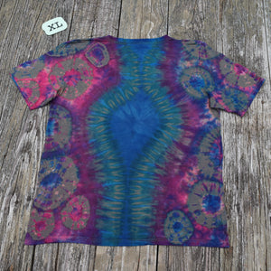 Earthen Jewel Tie Dye Crew Neck Tee Shirt, XL