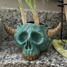 Load image into Gallery viewer, Skullcrusher Planter in Entombed Turquoise
