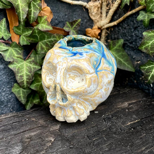 SkullSplitter Open-Topped Decorative Skulls in Nordic Glacier or Copper Patina