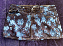 Load image into Gallery viewer, Tie Dye Denim Mini Skirt, Waist 36”
