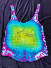 Load image into Gallery viewer, Folk Toads Ghost Print Tie Dye Tank Top, Size Small
