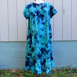 Earthy Blues Denim Short Sleeve Dress, Size 1X