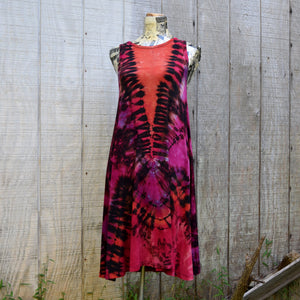 Deeply in Lava Rayon Tank Dress, Size Medium