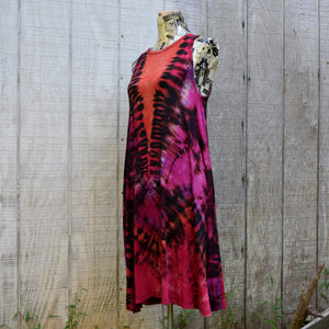 Deeply in Lava Rayon Tank Dress, Size Medium