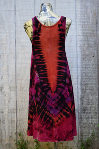 Deeply in Lava Rayon Tank Dress, Size Medium