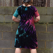 Load image into Gallery viewer, Dark Rainbow Rayon/Spandex Tee Shirt Dress, Size Small
