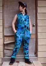 Load image into Gallery viewer, Earthy Blues Sleeveless Jumpsuit Size Small
