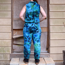 Load image into Gallery viewer, Earthy Blues Sleeveless Jumpsuit Size Small
