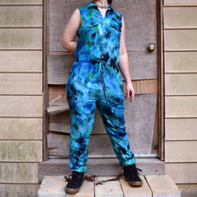 Load image into Gallery viewer, Earthy Blues Sleeveless Jumpsuit Size Small
